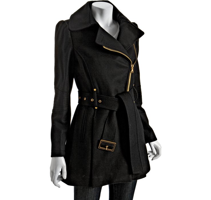 Belted Black Winter Coat