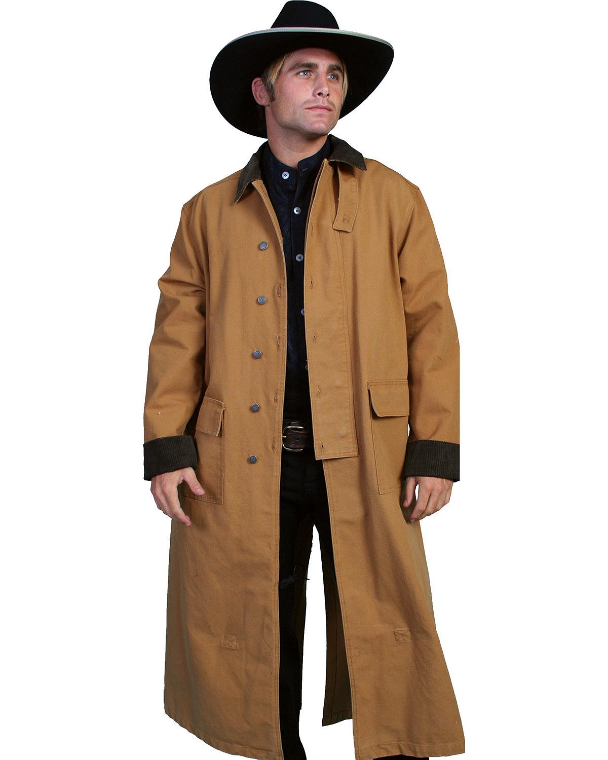 Western Coat Rainproof Leather Cowboy Country Duster Like Oilskinmantel New Sale 