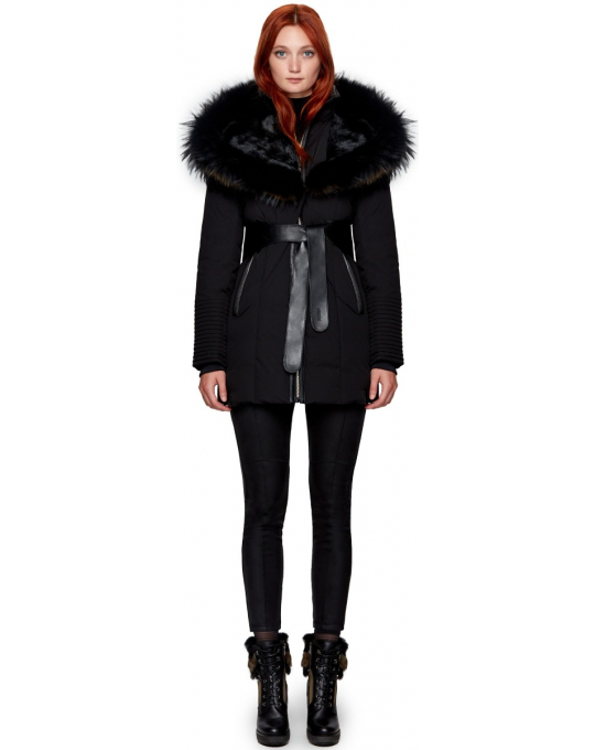 Fur Collar Black Winter Coat