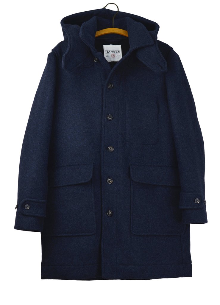 Hansen Navy Blue Hooded Winter Jacket