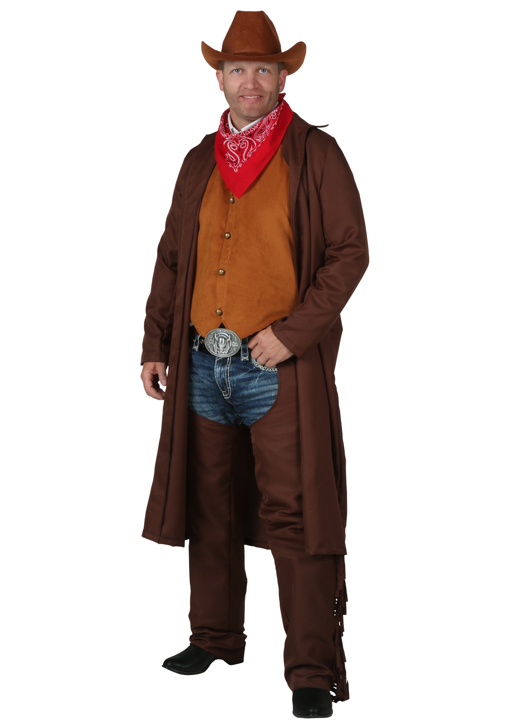 Plus Size Rancher Cowboy Costume Duster Coat