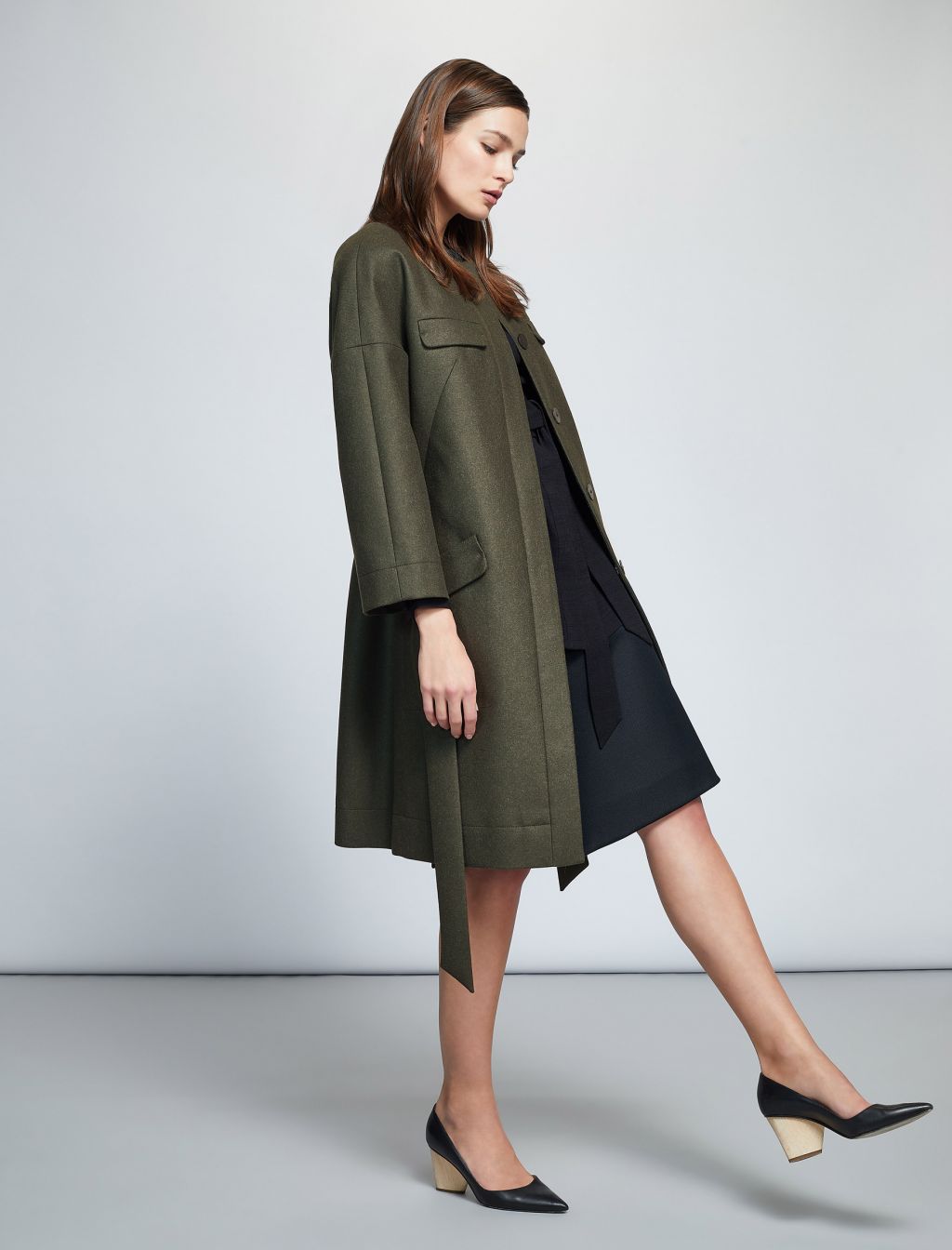Belted Wool Cocoon Coat
