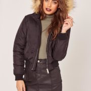 Black Winter Coat With Fur Hood Comfortable