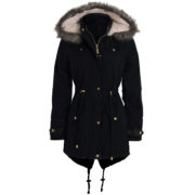 Black Winter Coat With Fur Hood Comfy