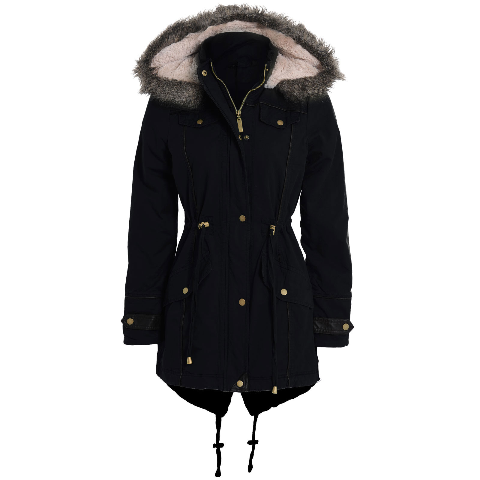 Black Winter Coat with Fur Hood – Gives You the Best Stylish Look | Fit