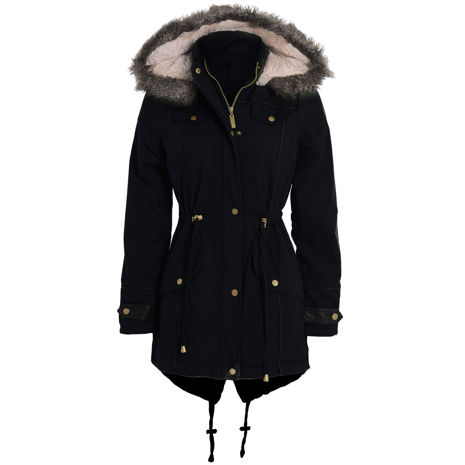 Black Winter Coat with Fur Hood – Gives You the Best Stylish Look | Fit ...