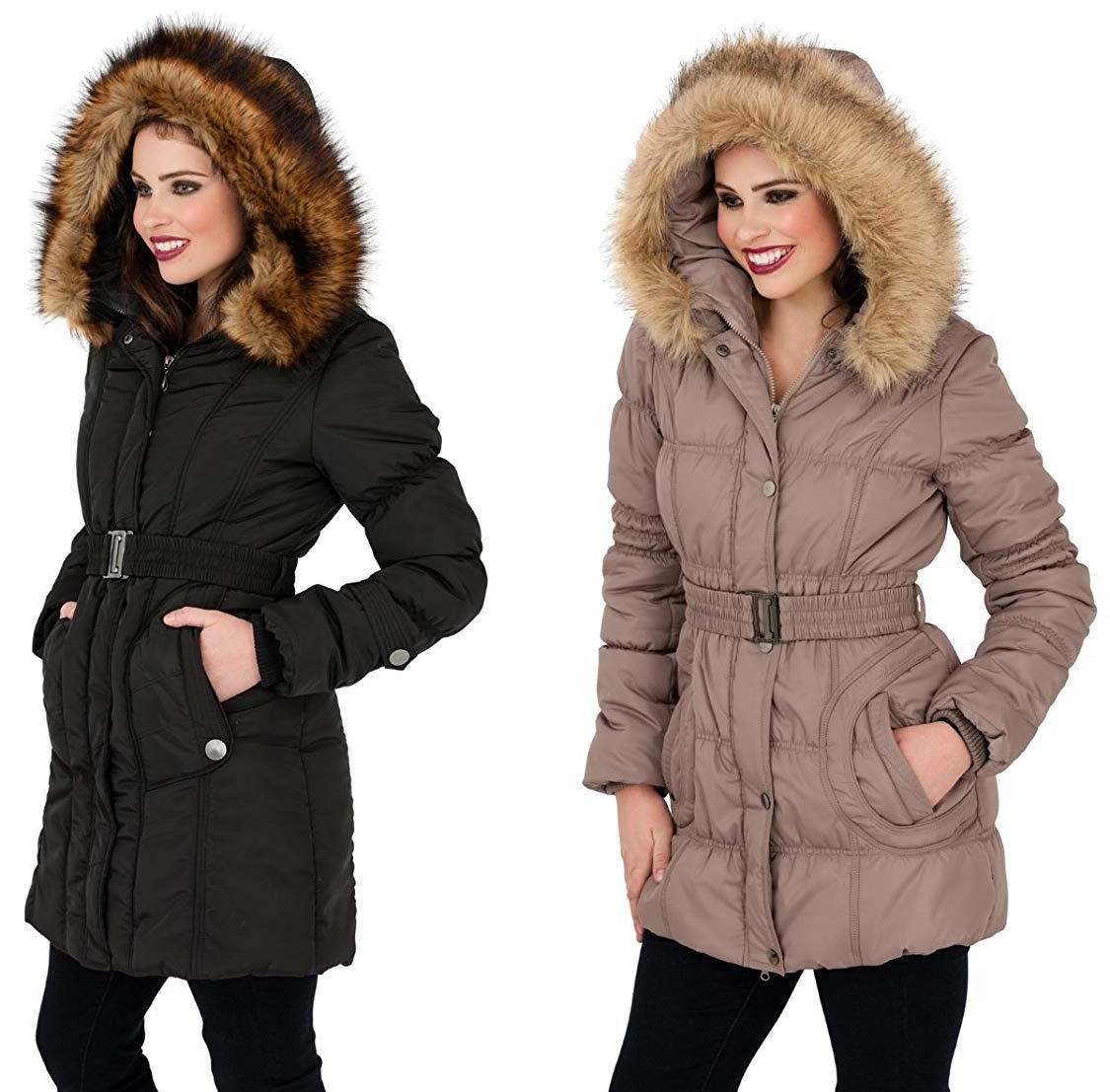Black Winter Coat With Fur Hood Style