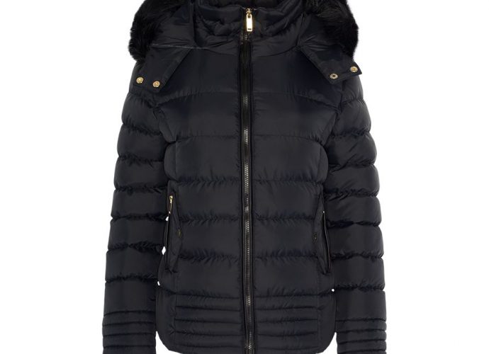 Black Winter Coat With Fur Hood Superior