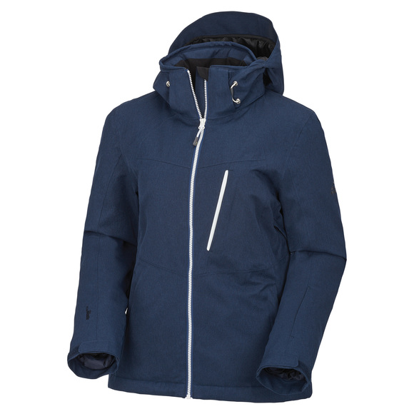 Blue Zipper Hooded Winter Jacket