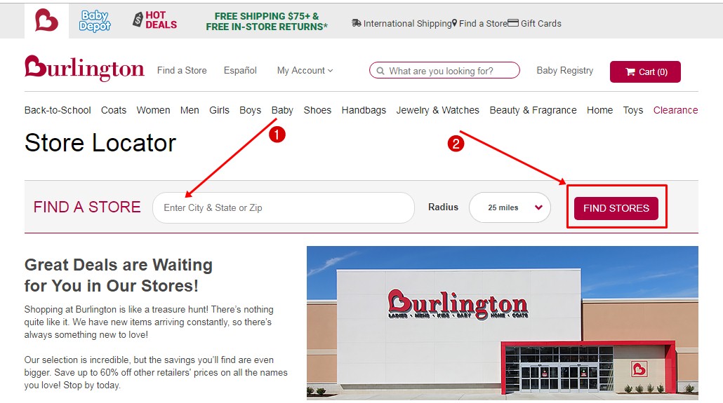 burlington shoes store near me