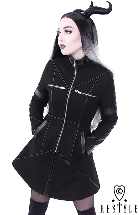 Detachable Hood Wool Black Winter Coat