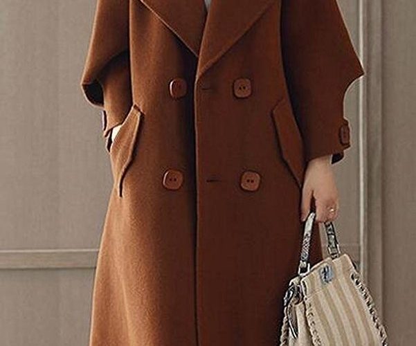 Double Breasted Belted Pea Coat for Women