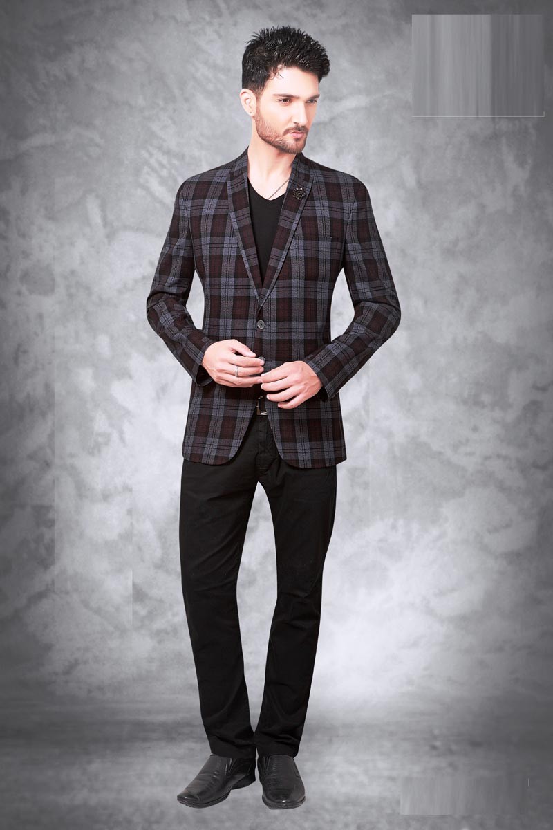 Latest Trendy Grey Rayon Occasion Wear Blazer For Men