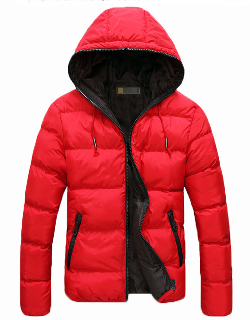 Red Hooded Winter Jacket