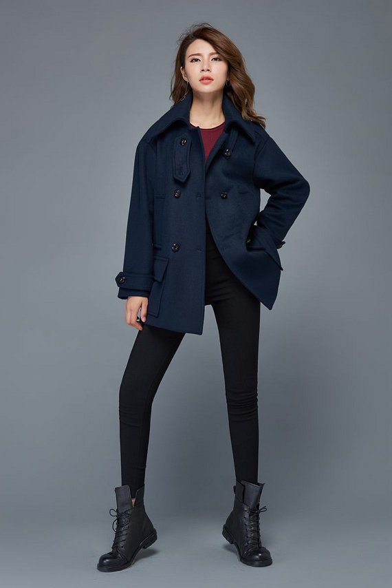 women's short navy jacket