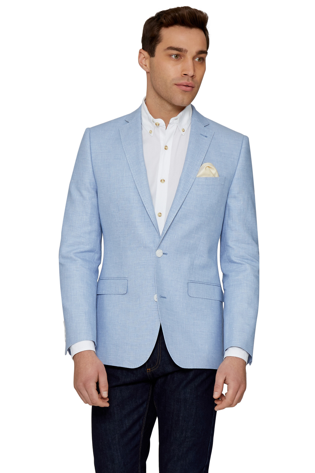 Sky Blue Blazer With Jeans Combination Can Be The Hottest Fashion Trend 
