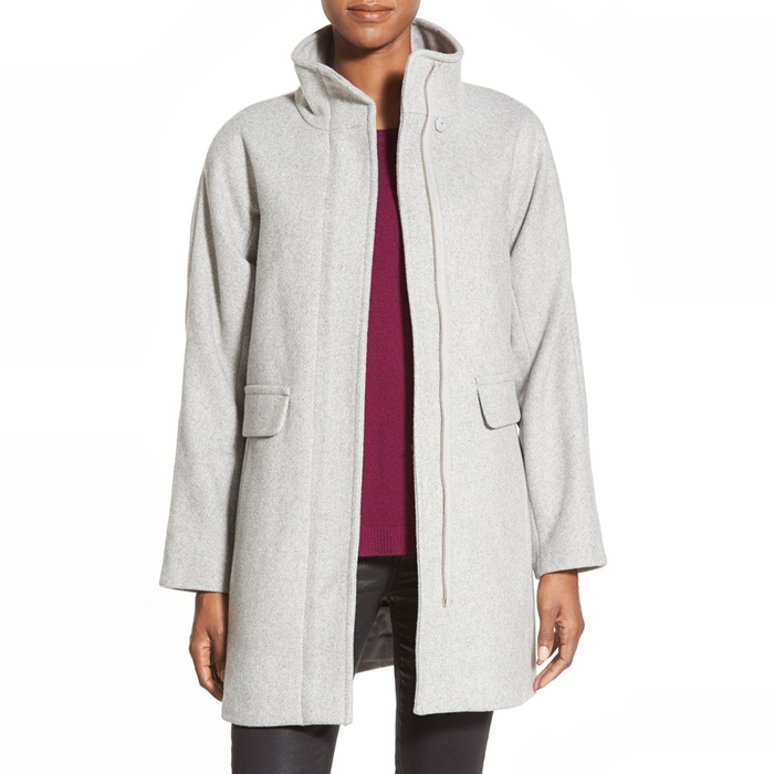 Vince Camuto Wool Blend White Cocoon Coat