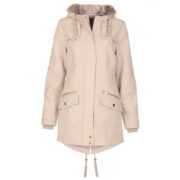 Womens Cream Parka Coat