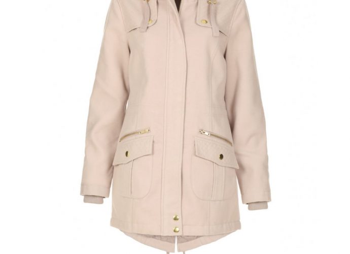 Womens Cream Parka Coat