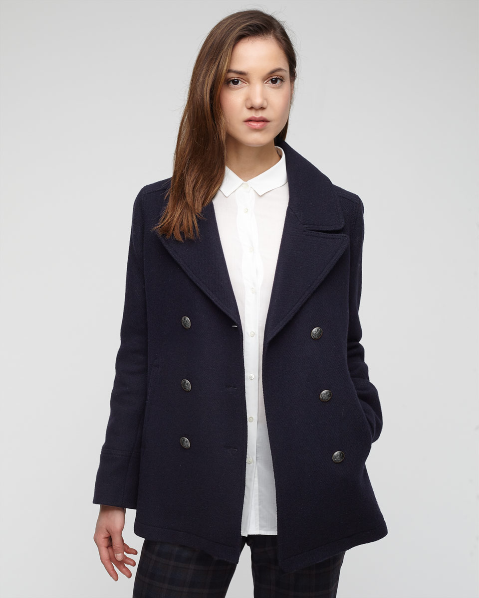 Long Pea Coat For Women That Never Goes, Navy Wool Pea Coat Uk