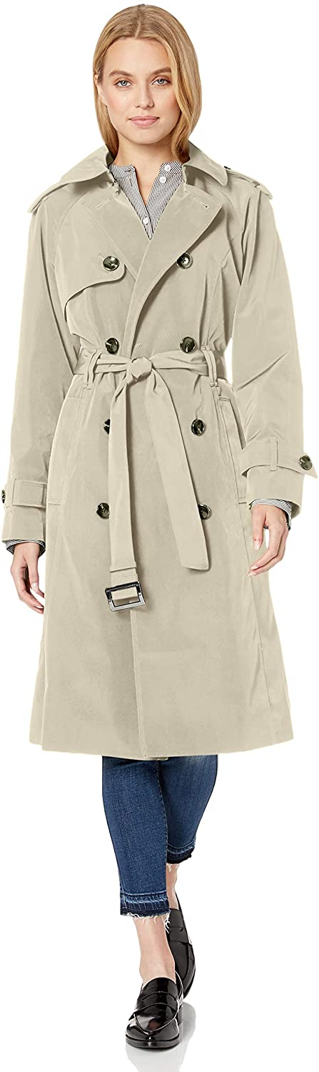 Bomden Womens Trench Coat Button Solid Color Hooded Jacket Turn-Down Collar Winter Long-Sleeved Windshield Cardigan 