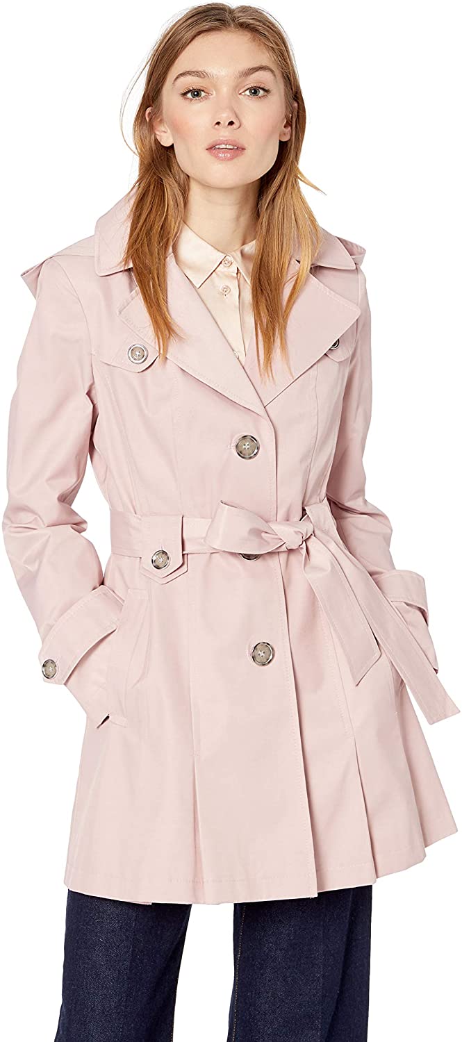 Via Spiga Women's Single Breasted Belted Trench Coat with Hood